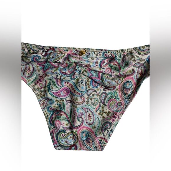 PQ Swim Kids Pink Shimmer Multi Paisley Coast Asha Bow Bikini Set - Picture 7 of 10